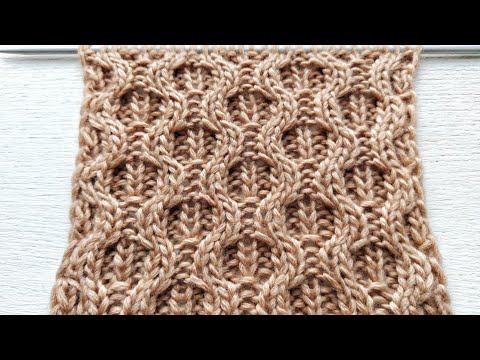 Видео: Двухсторонний вариант узора Соты для вязания шапок, свитеров