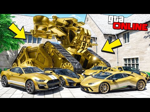 Видео: УГНАЛ КУЧУ ЗОЛОТЫХ ЧИТ ТАЧЕК И ОГРОМНЫЙ МОНСТР ТРАК У МАЖОРА ЗА 180 СЕК! БИТВА ВОРОВ В ГТА 5 ОНЛАЙН!