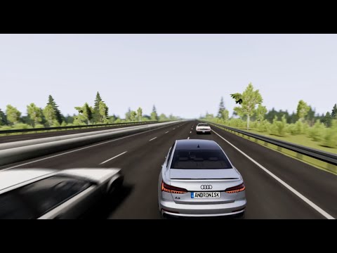 Видео: Шашки в потоке на AUDI A6 на Немецком автобане в beamng drive || бимка ||