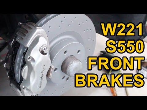 Видео: Замена переднего тормоза Mercedes-Benz S550 W221