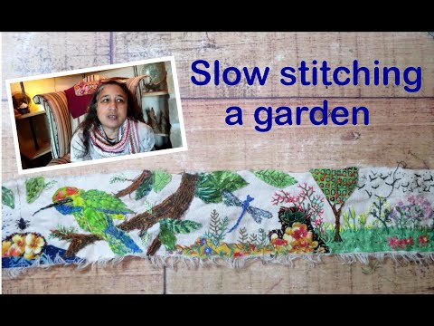 Видео: Простой и интуитивно понятный урок по вышивке медленным стежком на тему сада | Часть 5: стежок «м...