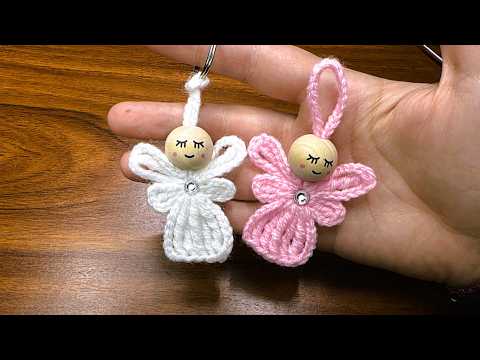 Видео: Вязание крючком Lucky Angel 👼 Как связать крючком ангела 👼 Легкий урок по вязанию крючком Брелок