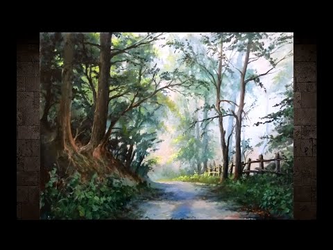 Видео: #45 УТРЕННИЙ ПЕЙЗАЖ маслом. Как нарисовать лесной пейзаж | Morning landscape.  How to Paint Forest