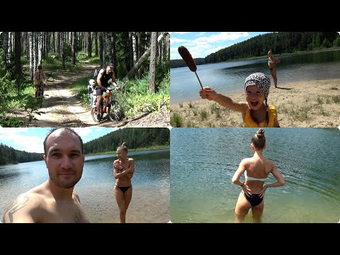 Видео: озеро Глухое, Яльчик, Марийка, тайга, велопоход с семьей в лесу, дикий пляж, шашлык из индейки