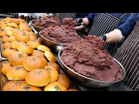 Видео: мастер хлебопечения! Домашний хлеб со взбитыми сливками и красной фасолью - Корейская уличная еда