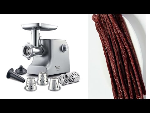 Видео: Мясорубка Moulinex HV10 ME858D32... Рецепт свинных колбасок в сушилке kitfort 1904