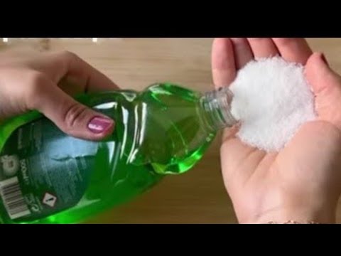 Видео: Смешайте моющее средство с солью: результат вас шокирует! 😲