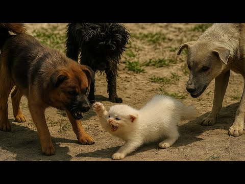 Видео: На котёнка напала стая. Он уже прощался с жизнью… Пока не появился мужчина с дроном
