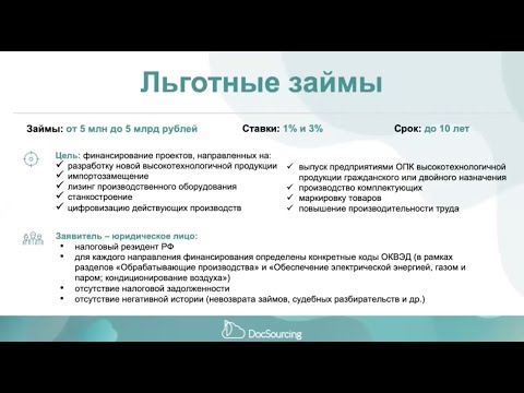 Видео: Фонд развития промышленности: обзор всех программ льготного заемного финансирования