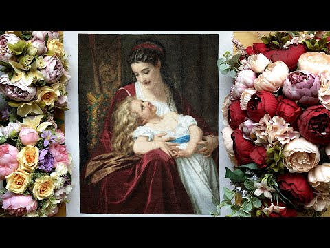 Видео: Финиш вышивки Материнская любовь от Эстэ