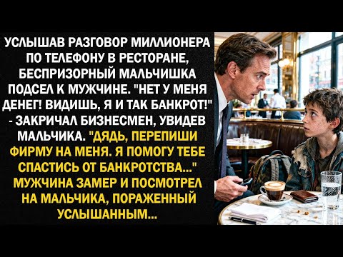 Видео: Услышав разговор миллионера по телефону в ресторане, беспризорный мальчишка подсел к мужчине...