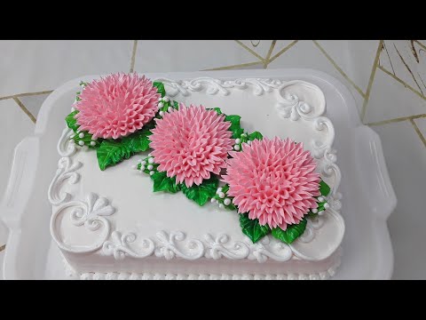 Видео: Торт Красный бархат с хризантемами