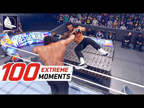 Видео: 100 лучших экстремальных моментов WWE 2K25