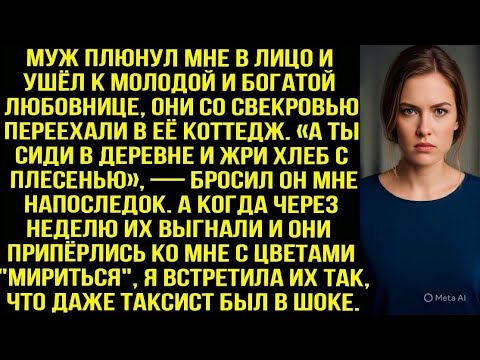 Видео: Муж плюнул мне в лицо и ушёл к молодой и богатой любовнице, но уже через неделю приполз на коленях..