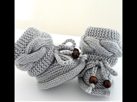 Видео: Пинетки спицами для новорожденного/ 1 часть