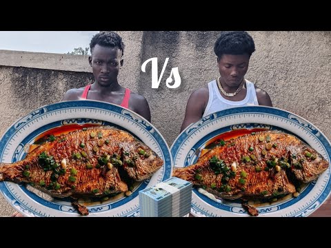 Видео: ЧЕЛЛЕНДЖ: съешьте большую целую РЫБУ, получая деньги победителя FUFU первым 💵💵💰