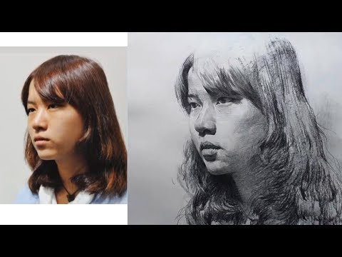 Видео: Карандашный рисунок-демонстрация "Женский портрет"