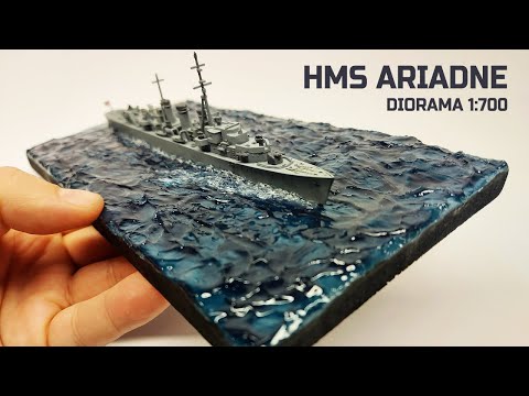 Видео: Морская диорама с кораблем HMS Ariadne от Revell