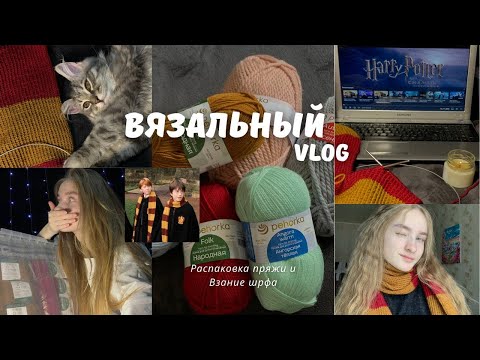Видео: Вязальный влог // Распаковка пряжи 9кг PEHORKA. Вяжу шарф Гарри Поттера🪄 Впервые вяжу спицами!