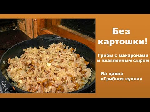 Видео: Без картошки! Грибы с макаронами и плавленным сыром.