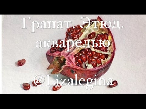 Видео: Как нарисовать гранат акварелью
