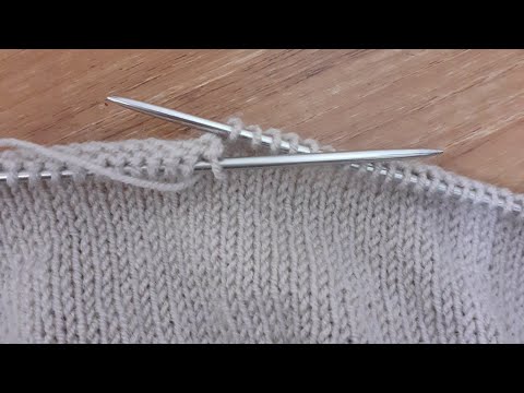 Видео: Как вязать лицевую гладь без рядности , способ 2.