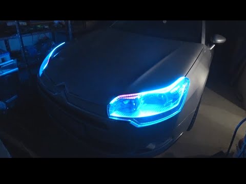 Видео: Подсветка LED в фары Citroen c5. Поколхозим немного?)
