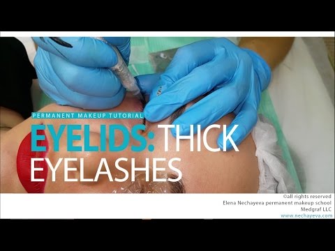 Видео: Permanent makeup tutorial: eyeliner / Уроки татуажа: межресничка
