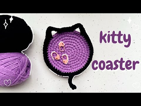 Видео: Подставка под стаканчик «Котёнок» крючком | подробное руководство | подходит для начинающих