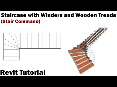 Видео: Учебное пособие по Revit — Лестница с забежными ступенями и деревянными проступями (Stair Command)