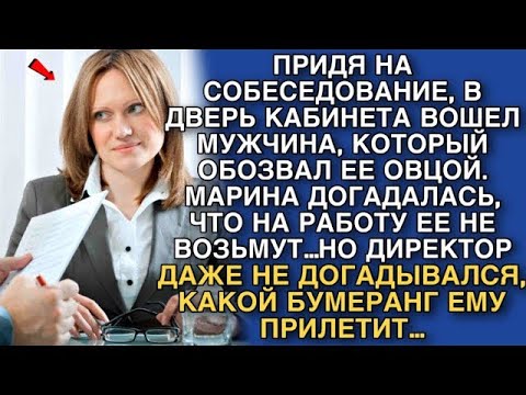 Видео: ПРИДЯ НА СОБЕСЕДОВАНИЕ, В ДВЕРЬ КАБИНЕТА ВОШЕЛ МУЖЧИНА, КОТОРЫЙ ОБОЗВАЛ ЕЕ ОВЦОЙ  НО ПОТОМ…