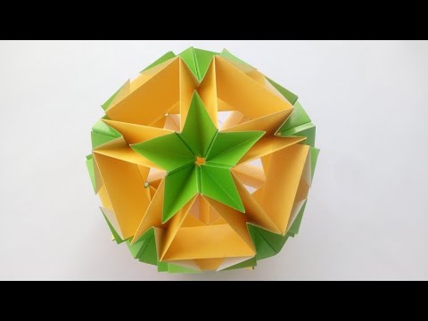 Видео: Кусудама со звездами оригами, Kusudama with origami stars