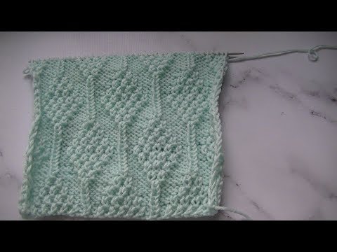 Видео: Вяжем узор с ромбами  спицами.