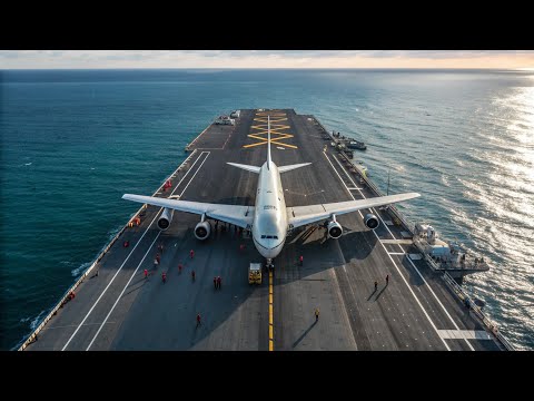 Видео: Невероятно! Американский 747 Пытается Взлететь с Авианосца!