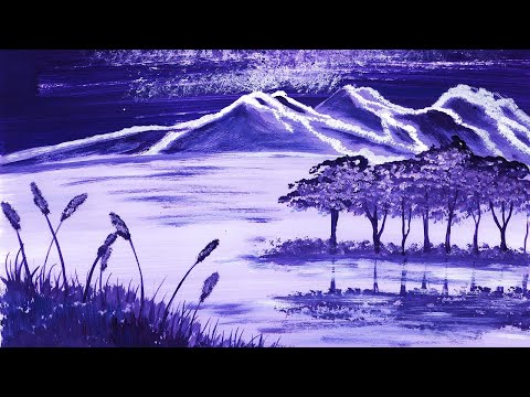 Видео: Как нарисовать пейзаж, сиреневый туман. Как нарисовать пейзаж. Правополушарное рисование.
