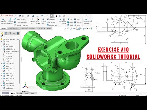 Видео: Учебное пособие по 3D-моделированию в SolidWorks – Упражнение 10 | Пошаговое руководство