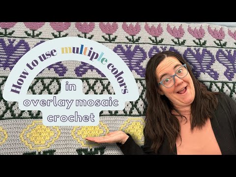 Видео: Использование нескольких цветов в мозаичном вязании крючком