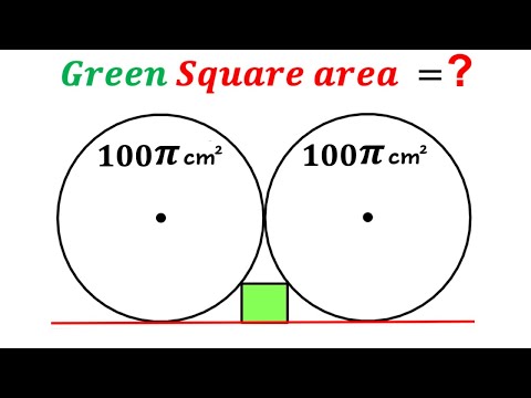 Видео: Можете ли вы найти площадь зеленого квадрата? | (Круги) | #математика #математика | #геометрия