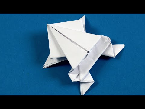 Видео: Как сделать  лягушку из бумаги которая прыгает в высоту