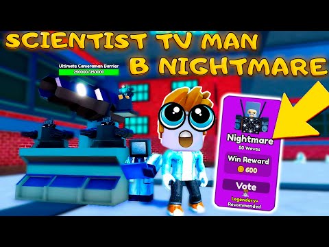 Видео: НОВЫЙ SCENTIST TV MAN СЛИШКОМ ХОРОШИЙ В РЕЖИМЕ NIGHTMARE В TOILET TOWER DEFENSE