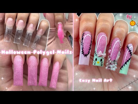 Видео: KAWAII-ПОЛИГЕЛЕВЫЕ НОГТИ НА ХЭЛЛОУИН🎀 ПРОСТОЙ НОГТЕЙ-АРТ НА ХЭЛЛОУИН И НАНЕСЕНИЕ ПОЛИГЕЛЯ | Уроки...