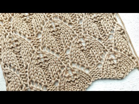 Видео: Красивый ажурный узор Крылья ангела спицами для вязания джемпера,  топа, палантина
