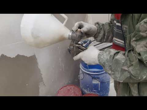 Видео: Напыление покрытия для пенопласта. Часть 2