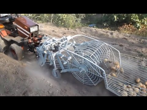 Видео: Копка картошки-1   2018(Испытания мини-комбайна КУМА)Dig potatoes without tension!!!