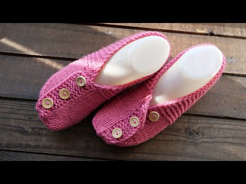 Видео: Следки с «воротничком» спицами 👔 Slippers with «collar» knitting pattern