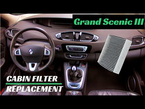 Видео: Как заменить салонный фильтр - Renault GRAND SCENIC 3 Расположение и замена салонного фильтра