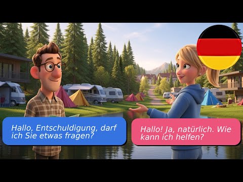 Видео: 5 простых диалогов на немецком языке A1 A2 В кемпинге