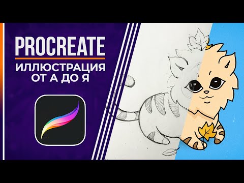 Видео: ✨Как рисовать на iPad в Procreate? ✨ Пошаговое Создание Иллюстрации