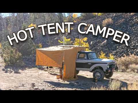 Видео: Горячая палатка, кабриолет, классический грузовик, 4X4, кемпер, 5-дюймовая топка, печь для пригот...