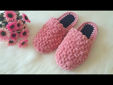 Видео: Вяжем пару в 1 петлю ✅️Легко сделать тапочки со звездами из бархатной нити